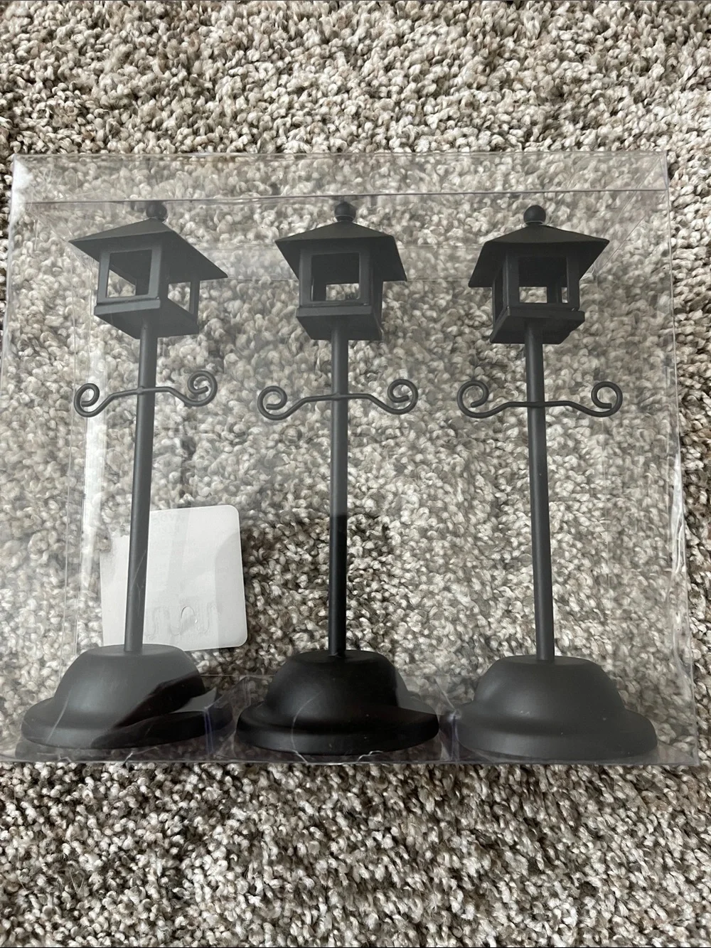 Set of 3 Black Metal Lantern Candle Holders - Home Accents